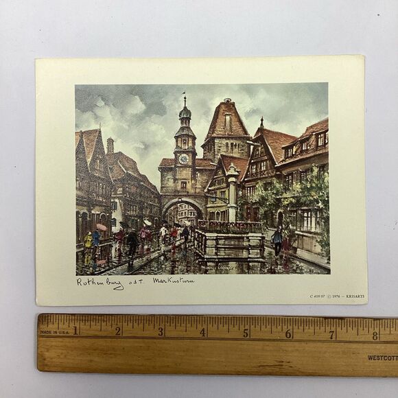 Lot of 3 Rothenburg Germany Art Prints 7.75" x 6" Krisarts - Picture 6 of 7